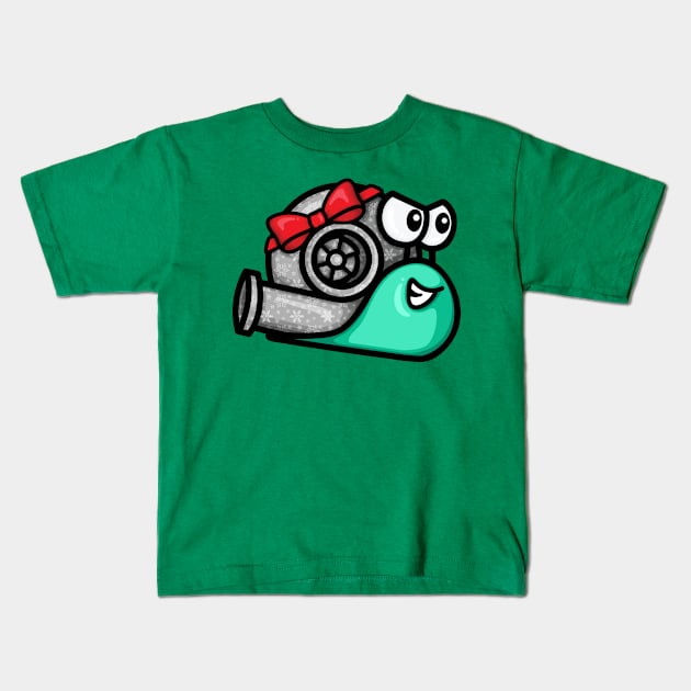 Turbo Snail - Gift Wrapped (Winter-Mint) Kids T-Shirt by hoddynoddy